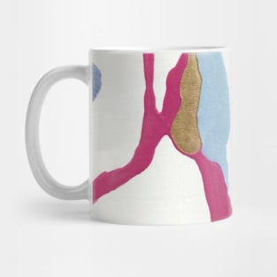 Meandering Colors Hot Pink and Blue Abstract with Gold Mug